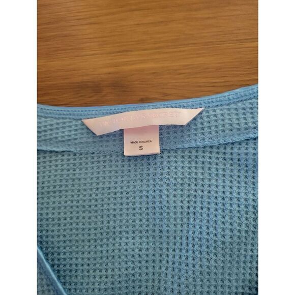 Victoria's Secret Waffle Knit Nightie/Sleep Shirt Blue Size Small - Picture 2 of 6